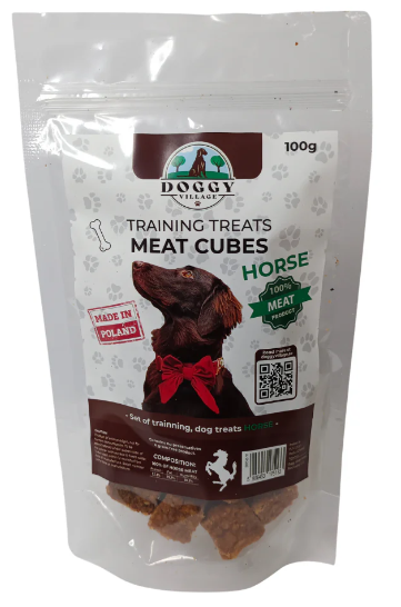 TRAINING DOG TREATS MEAT CUBES 100G