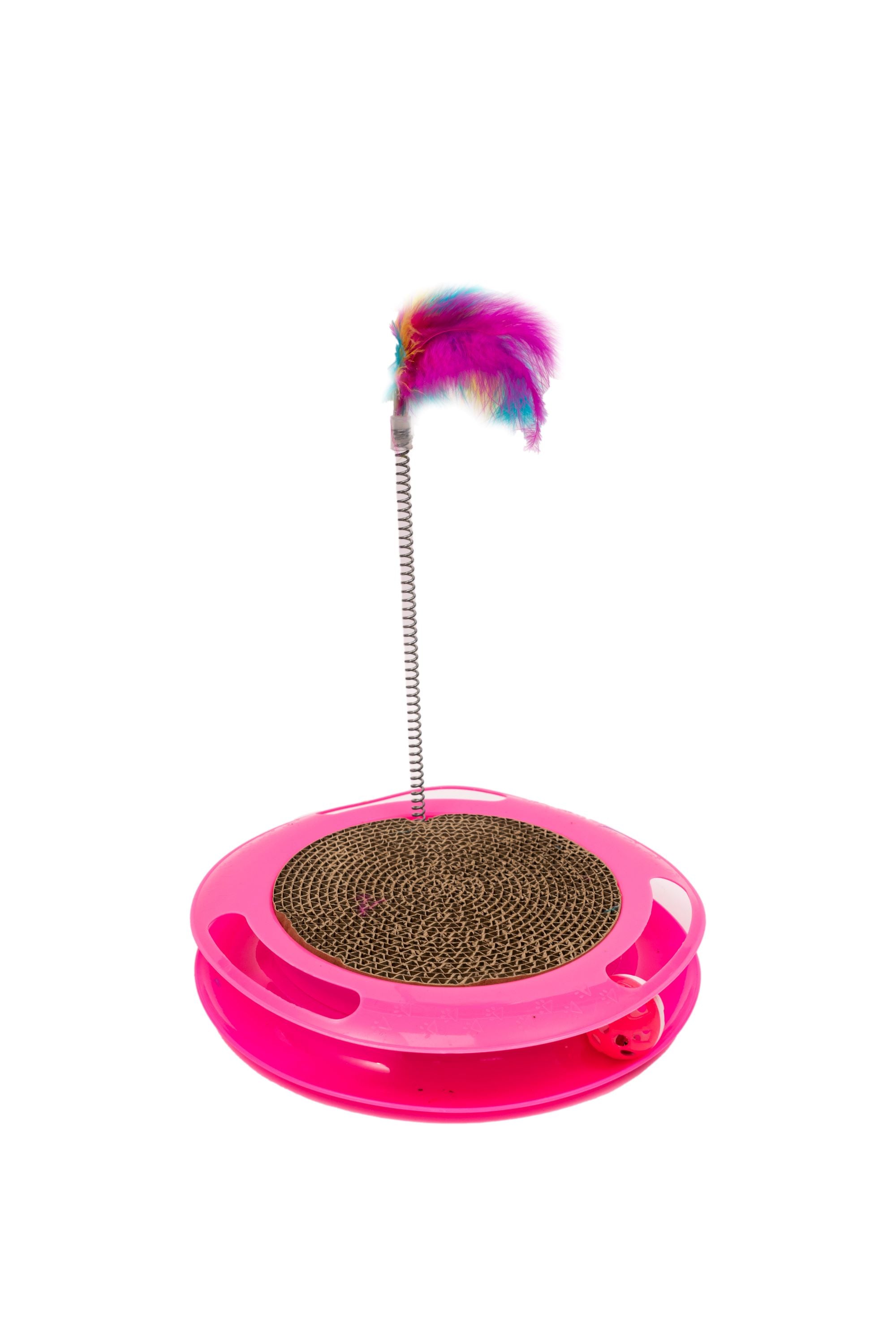 Scratch & Chase Adventure: Interactive Ball Track, Scratcher, & Feather Wand