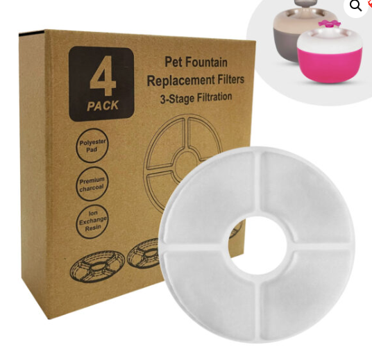 Replacement Filter for Malaga Water Fountain (4 pack)