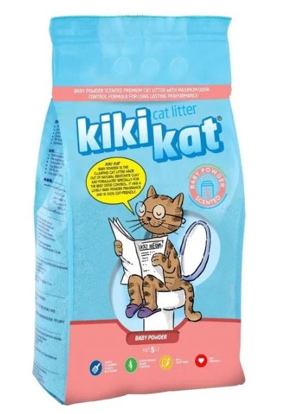 Kiki Kat White Bentonite Clumping Cat Litter 5L (4.35Kg)