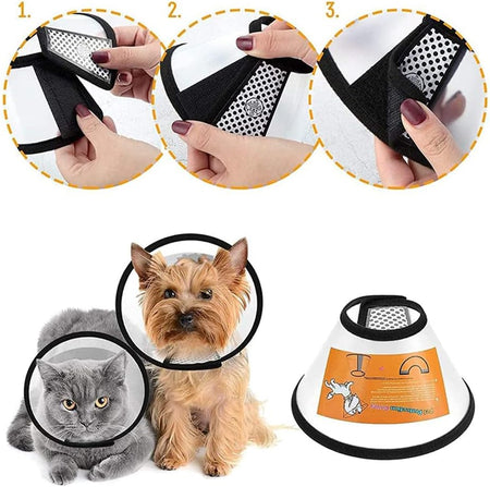 Pet Protection E-Collar 25cm - Durable Recovery Cone for Dogs Post-Surgery