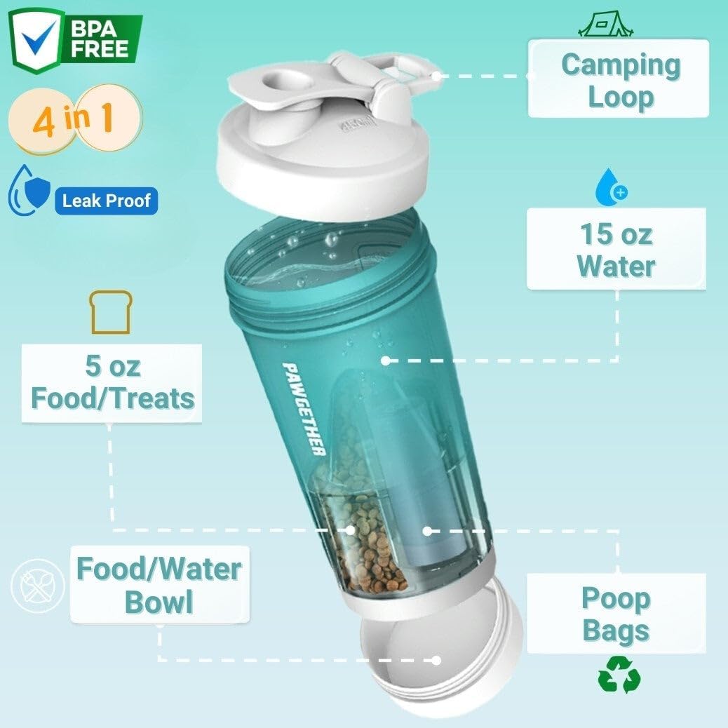Pawgether - 4 in 1 Pet Outdoor Travel Bottle 300ml