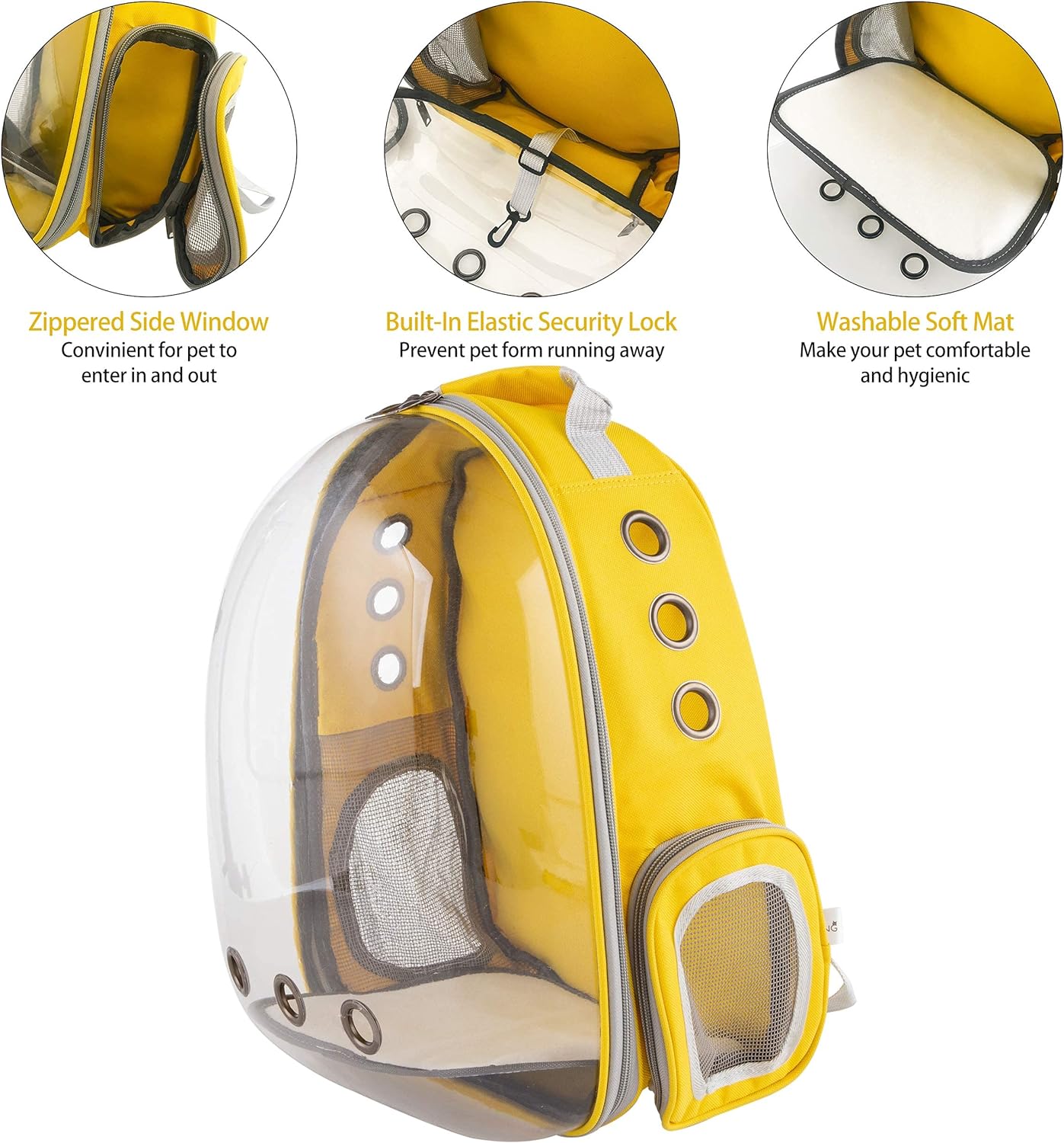 BubbleNest Clear Backpack for Small Pets (14x13x17 CM)