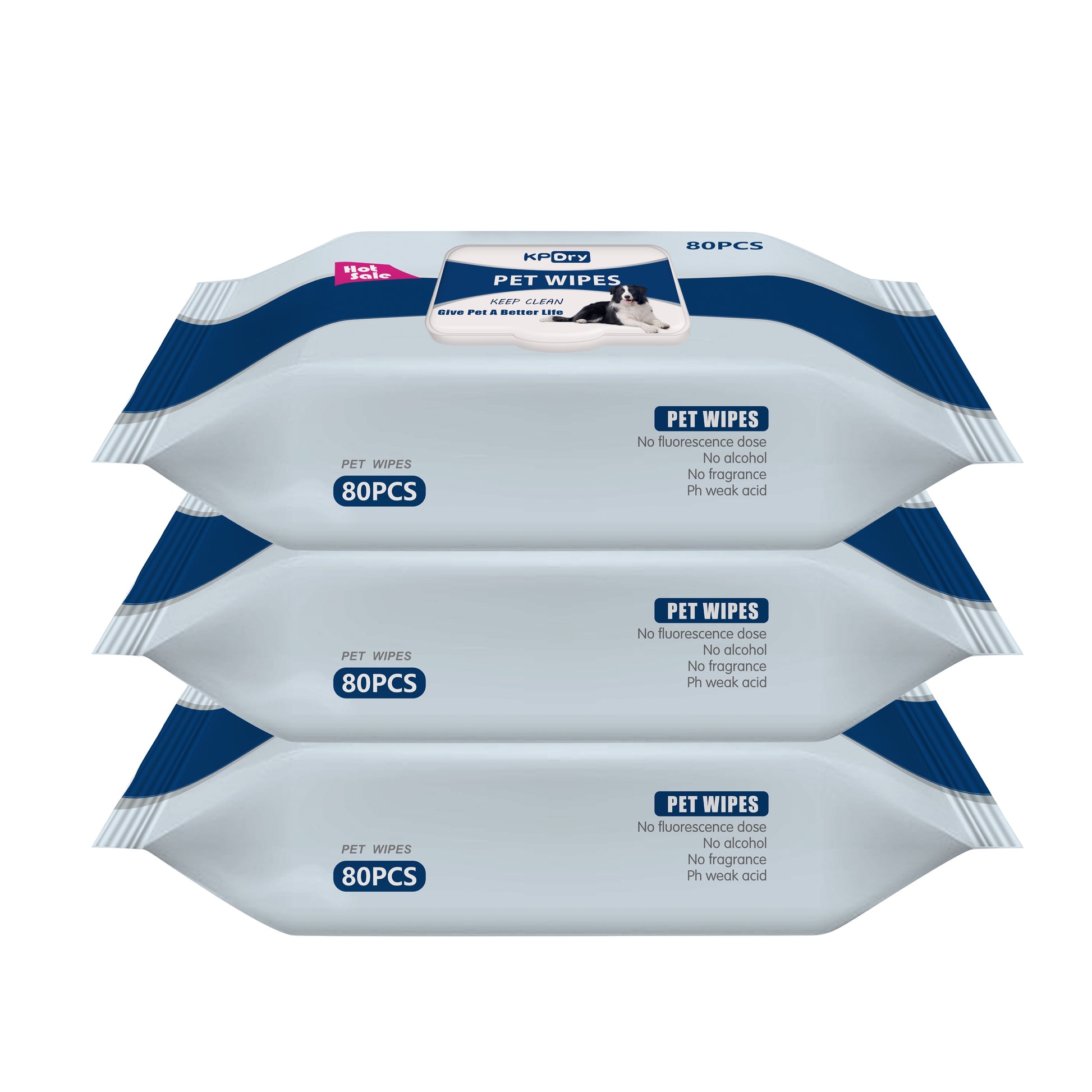 KPDry Pet Wipes Unscented 80 pcs