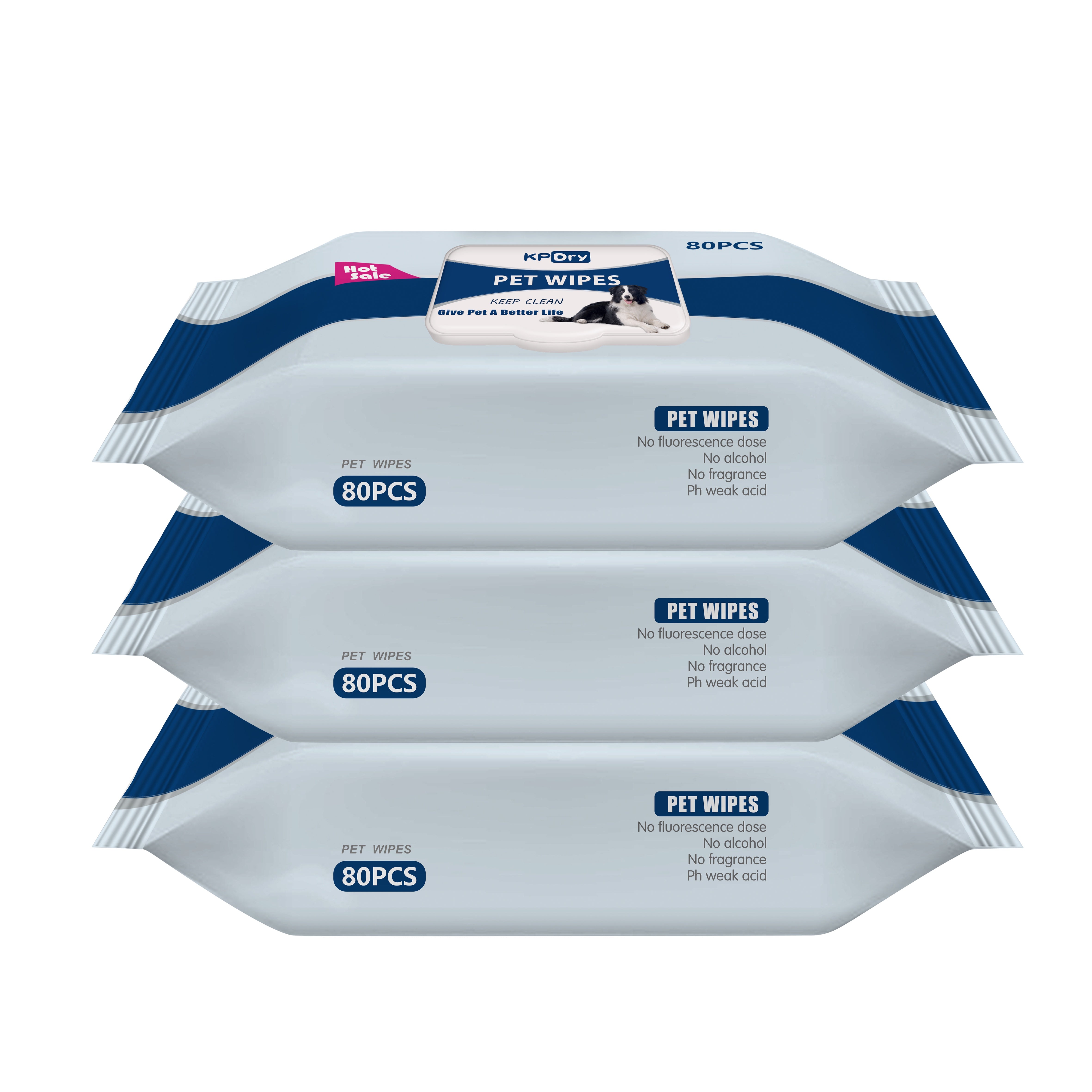 KPDry Pet Wipes Unscented 80 pcs