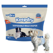 KPDry Keep dry Disposable Male Dog Diapers (Pack of 12)