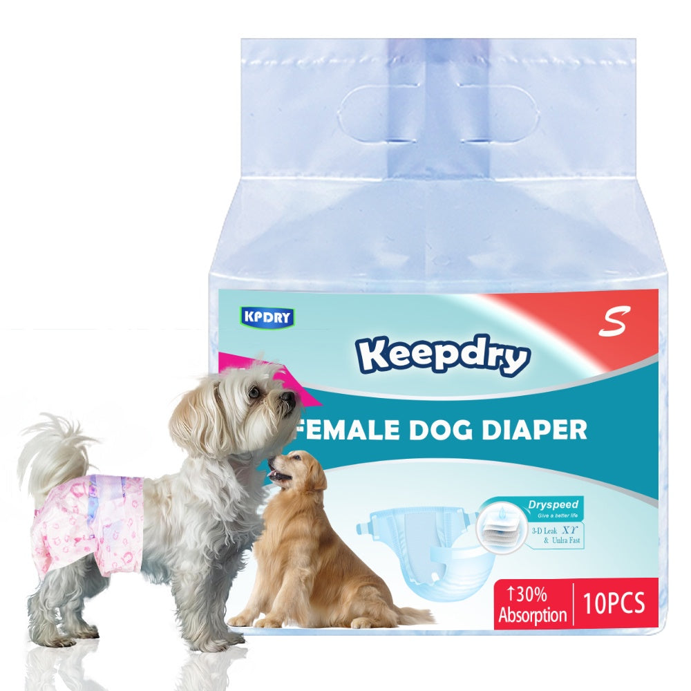 KPDry Keep dry Female Dog Diapers (Pack of 10)