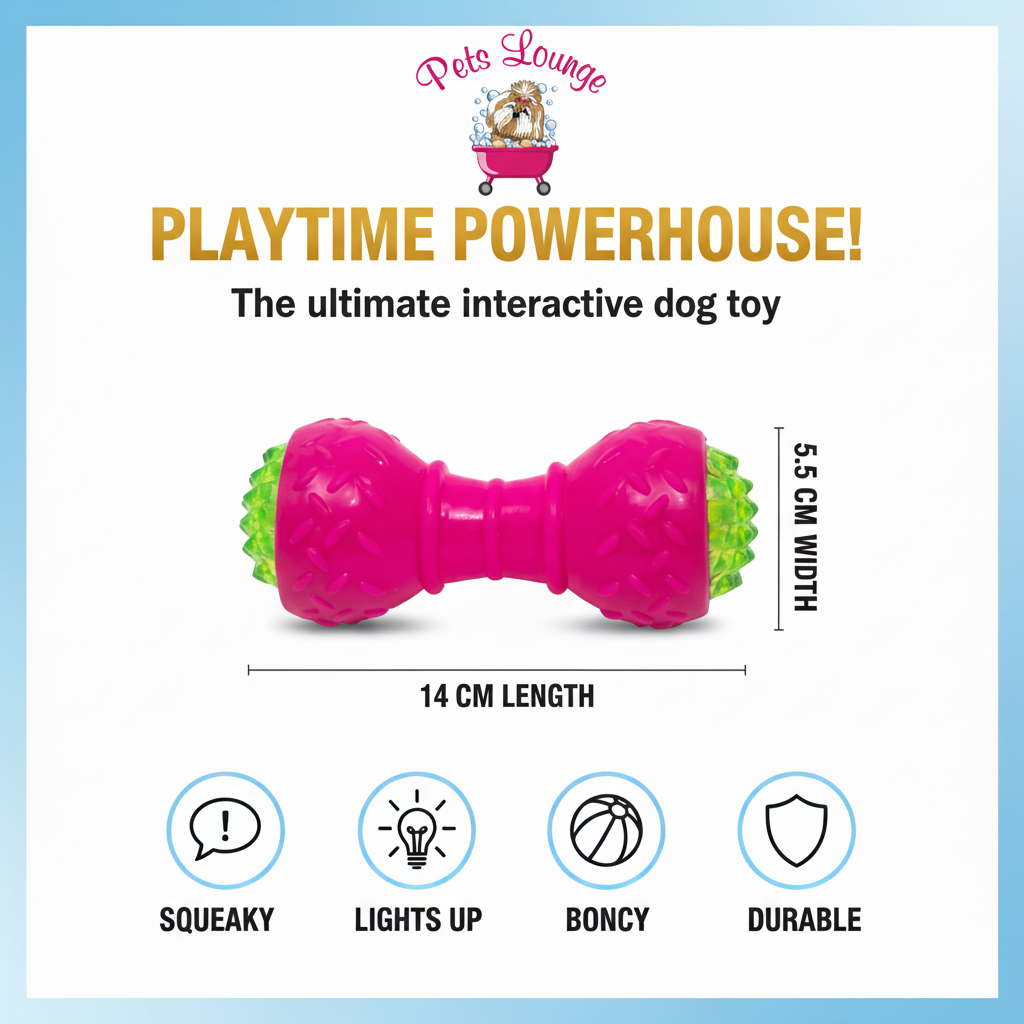 PL - Flashing LED Dumbbell Chew Toy - Small