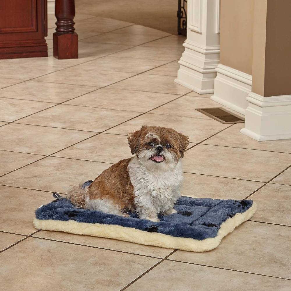 Midwest - Quiettime Reversible Paw Print Fleece Pet Bed