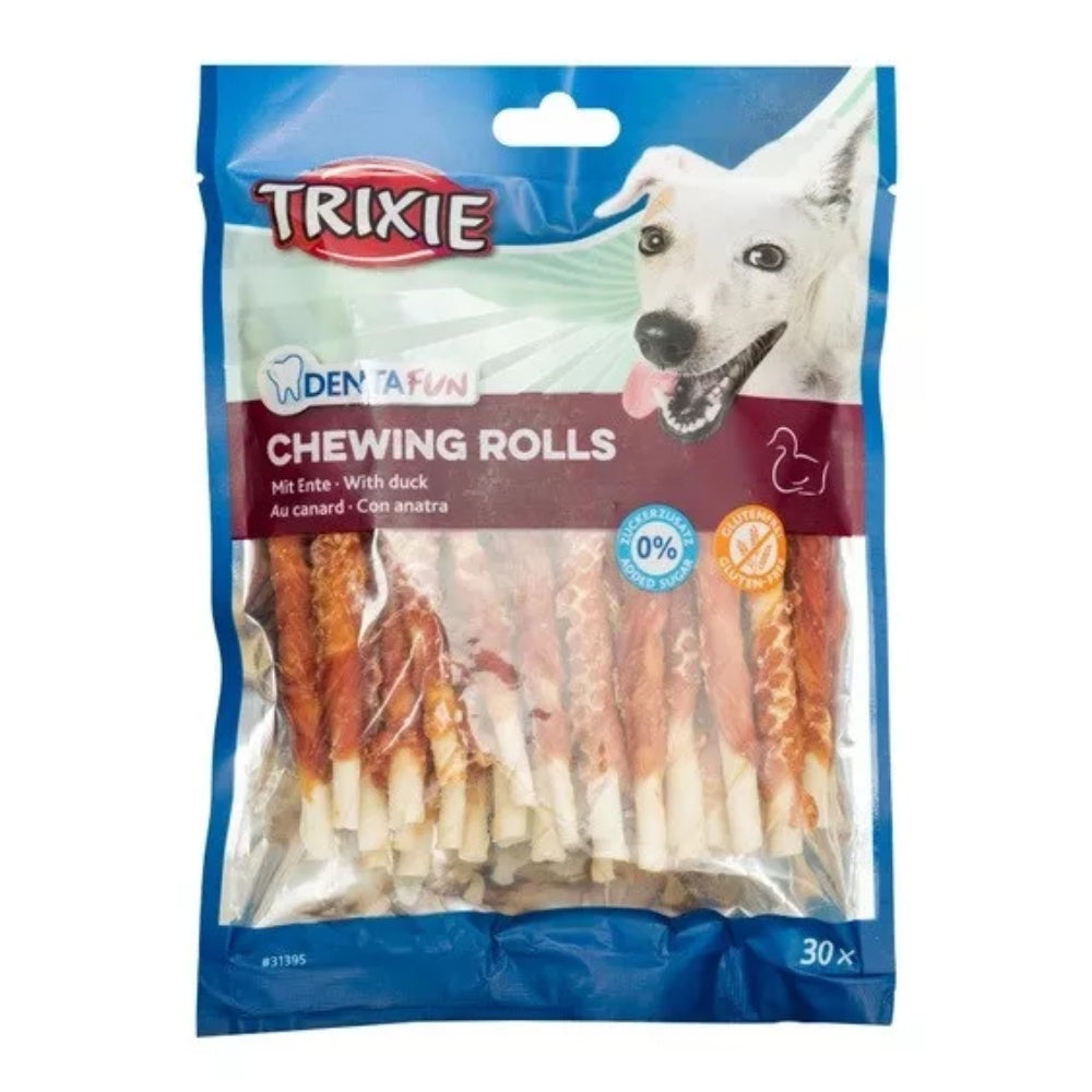 Trixie Denta Fun Duck Chewing Rolls Dog Chew - 240G