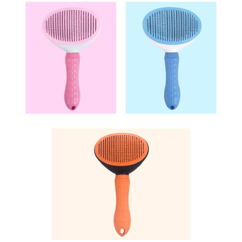 For Pet - Self Cleaning Hair Removal Brush for Dogs and cats with Ball Pin - Multicolor