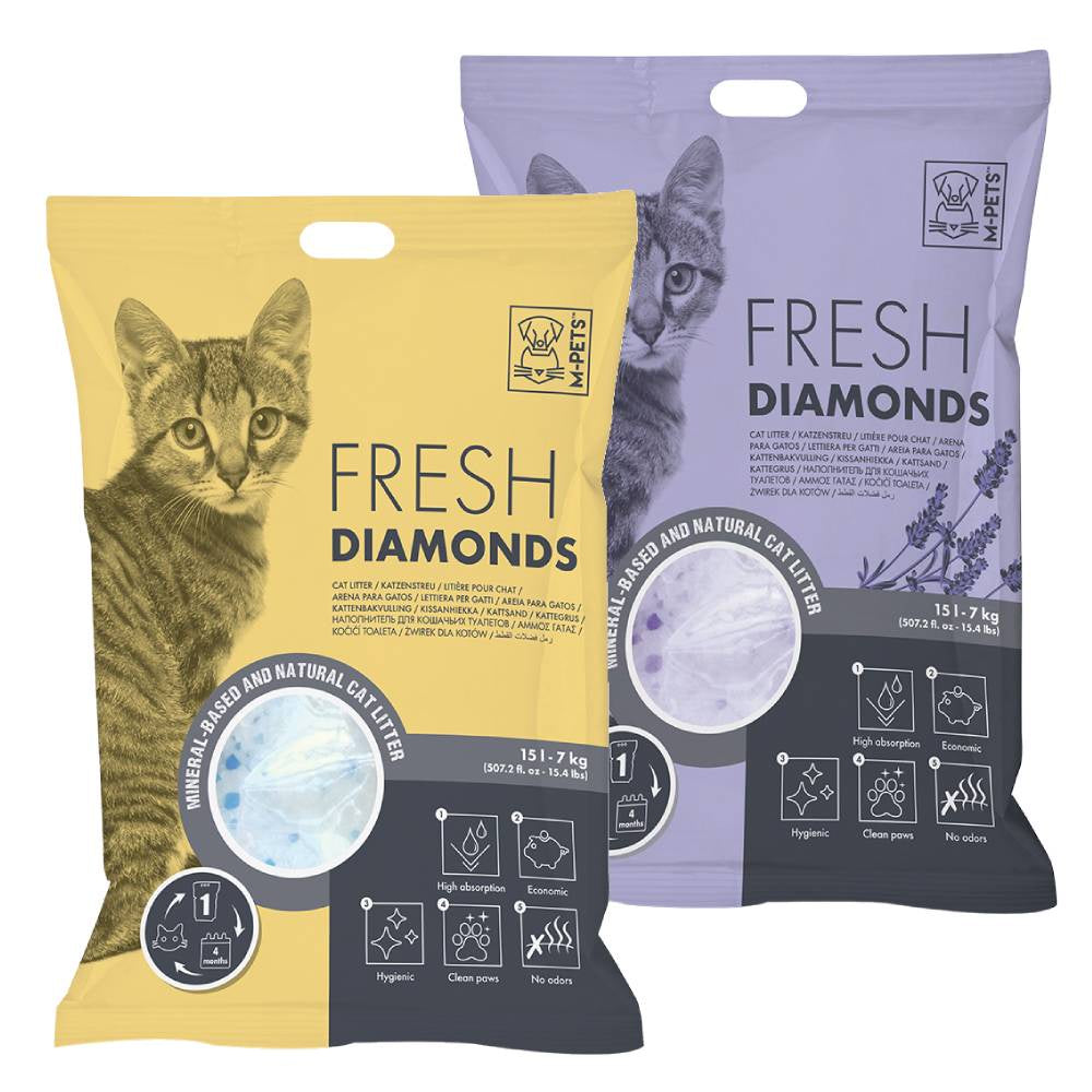 M-PETS - Fresh Diamonds Silica Gel Cat Litter 15L