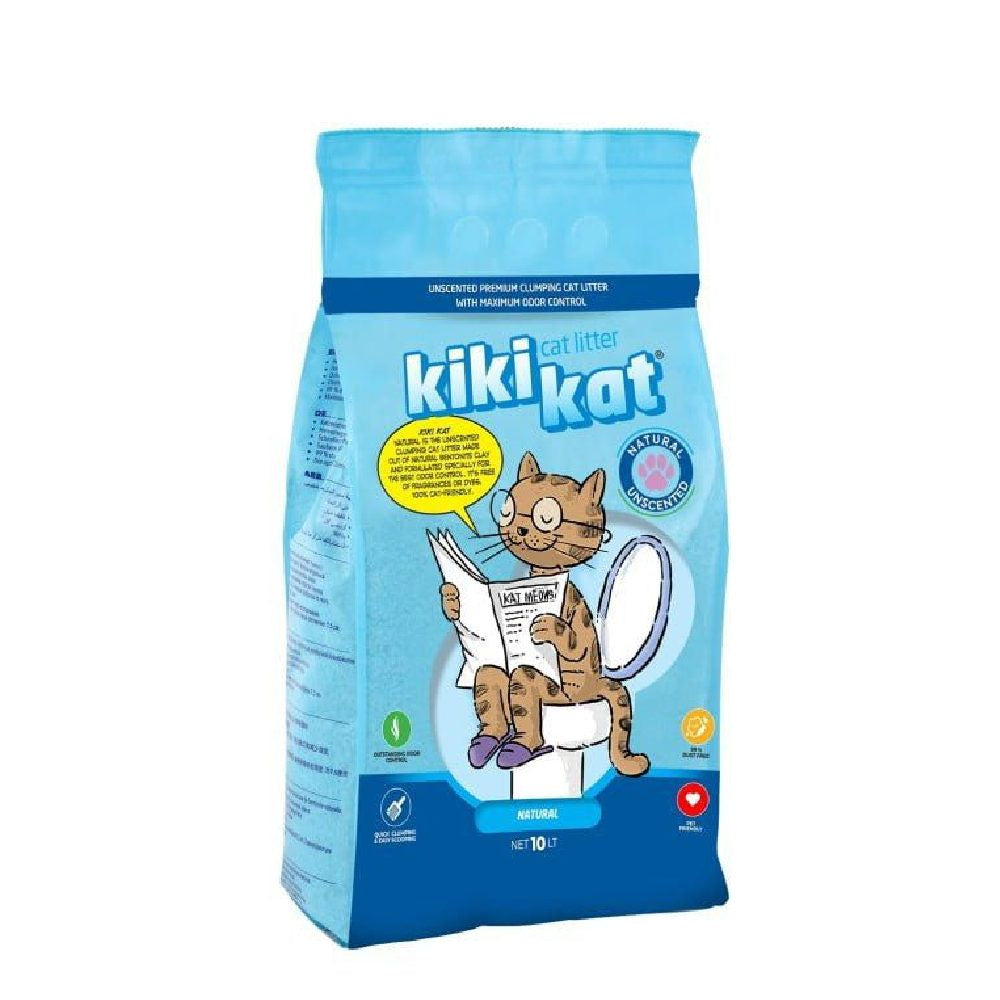 Kiki Kat - White Bentonite Clumping Cat Litter – Natural -10 L