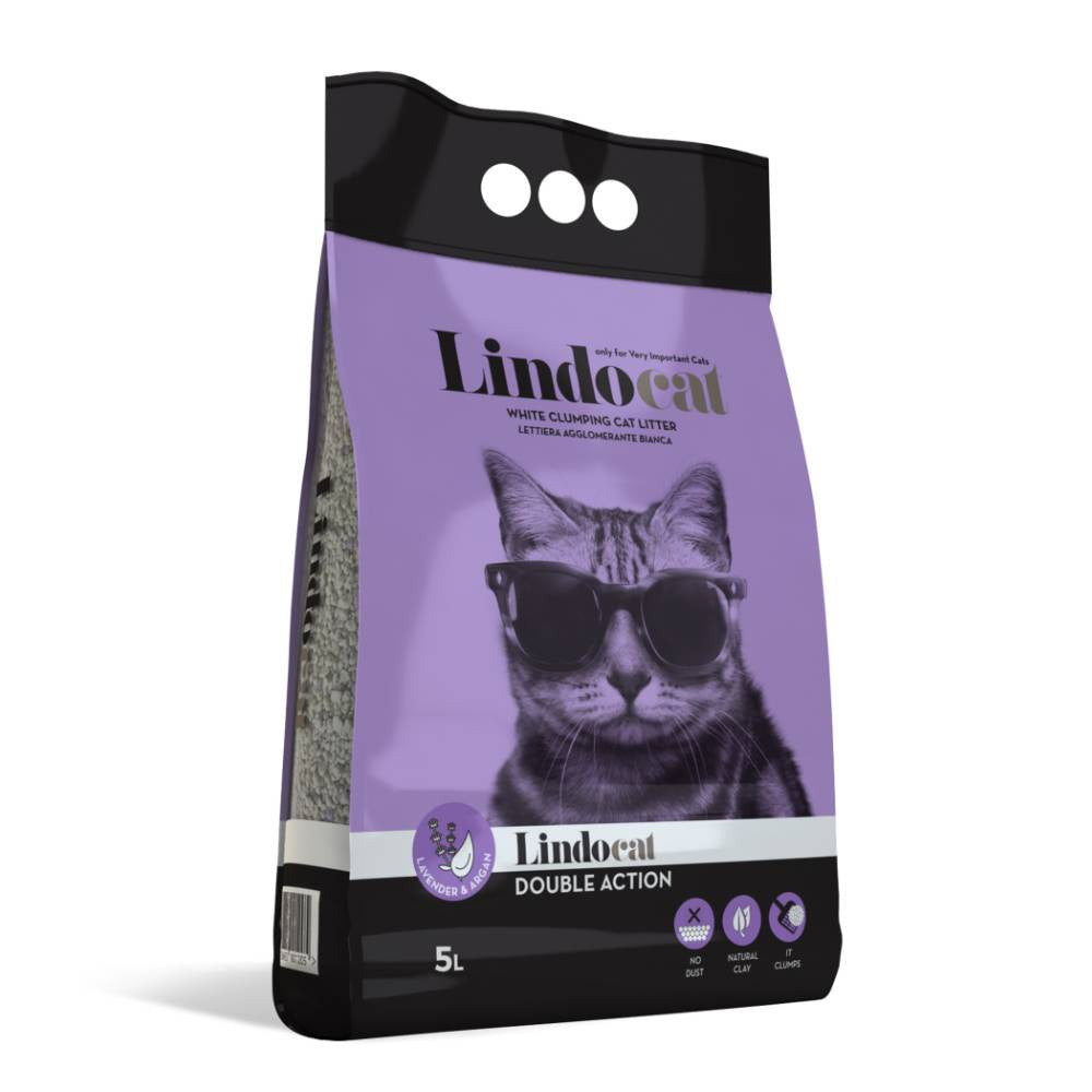 LindoCat -  White Bentonite Double Action - 5 L (Lavender)