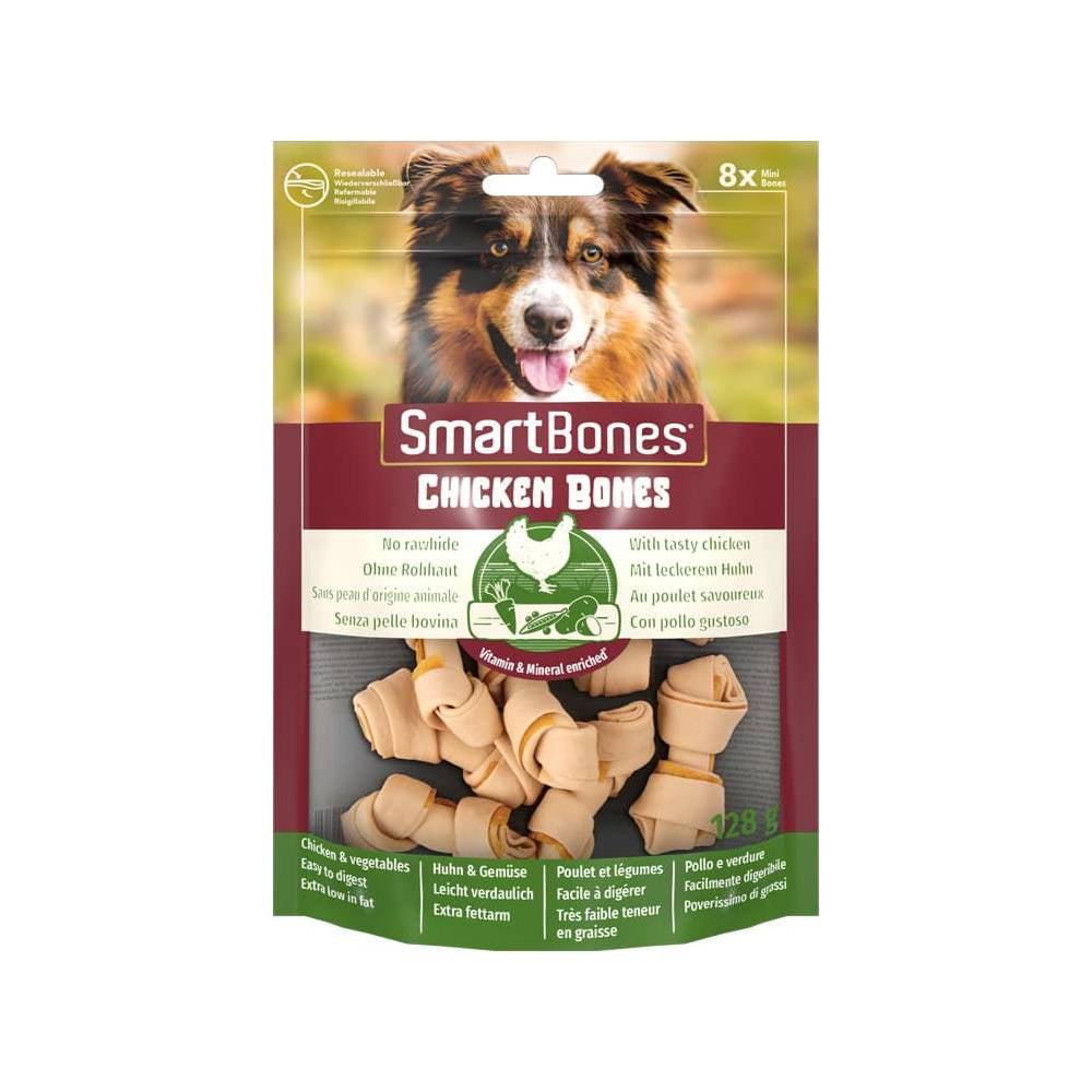 SmartBones Mini Chicken Bones for Dogs – Rawhide-Free Chew Treats (8pcs/Pk)