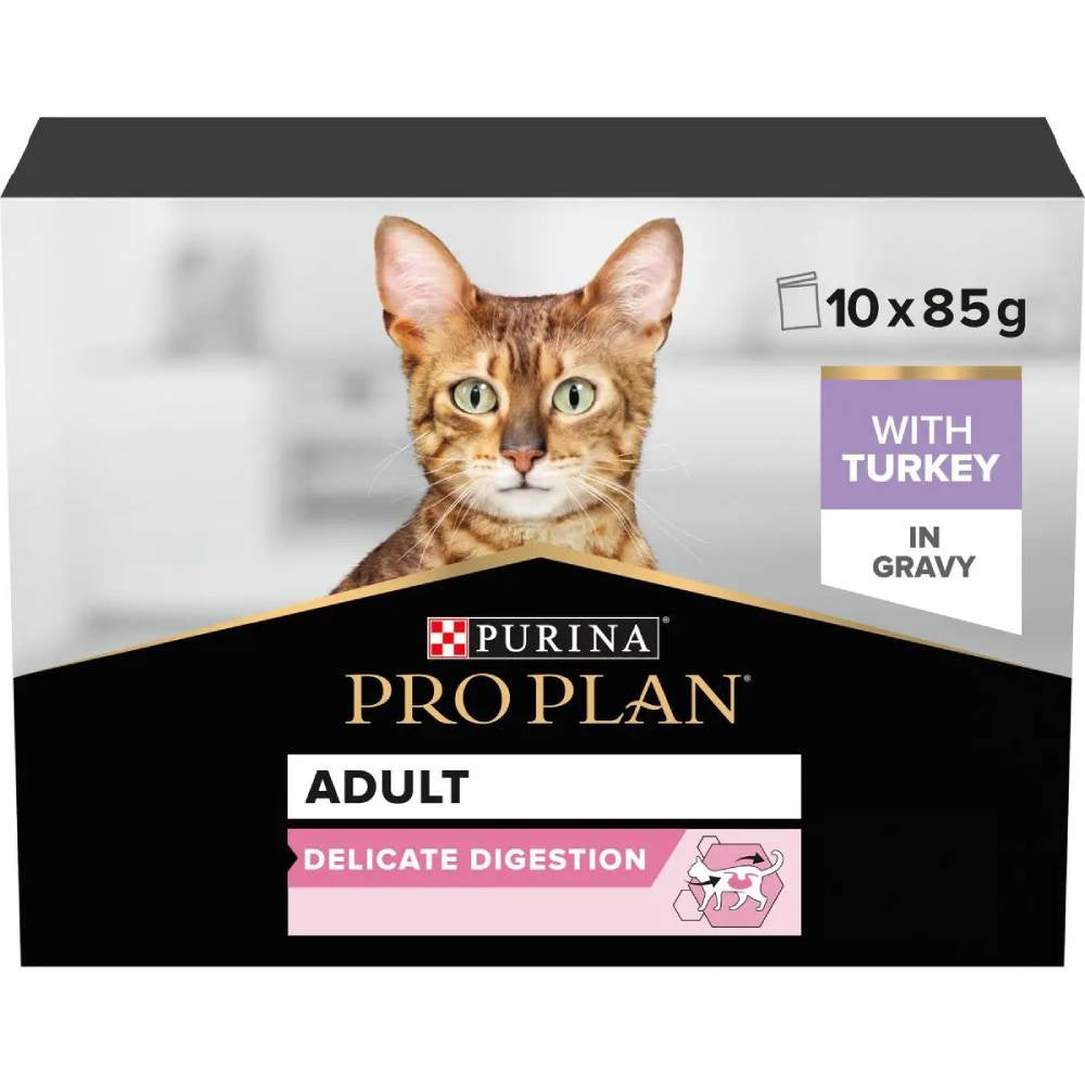 Purina - Pro Plan Delicate Digestion Adult Wet Cat Food with Turkey in Gravy (10x85g)