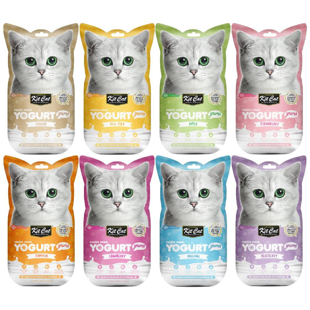 Kit Cat Freeze Dried Yogurt Yums Cat Treats, 10g (1g x 10 Pieces)