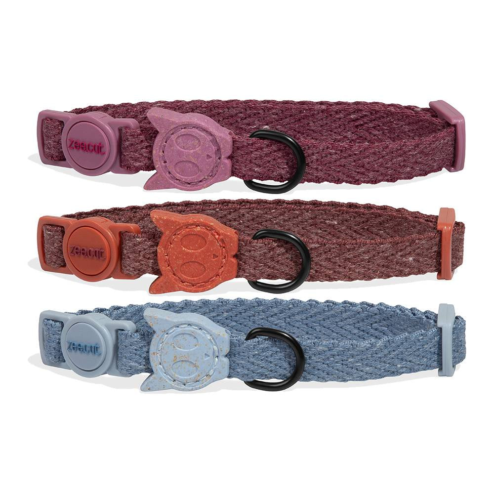 Zee.Cat Naturals Cat Collar – Flax Linen & Natural Fibre, Adjustable 20–30cm