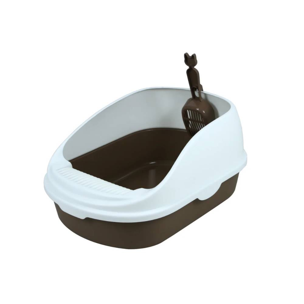 Pawsitiv Emma Classic Open Litter Tray with Scoop – Coffee, 56×39×26 cm
