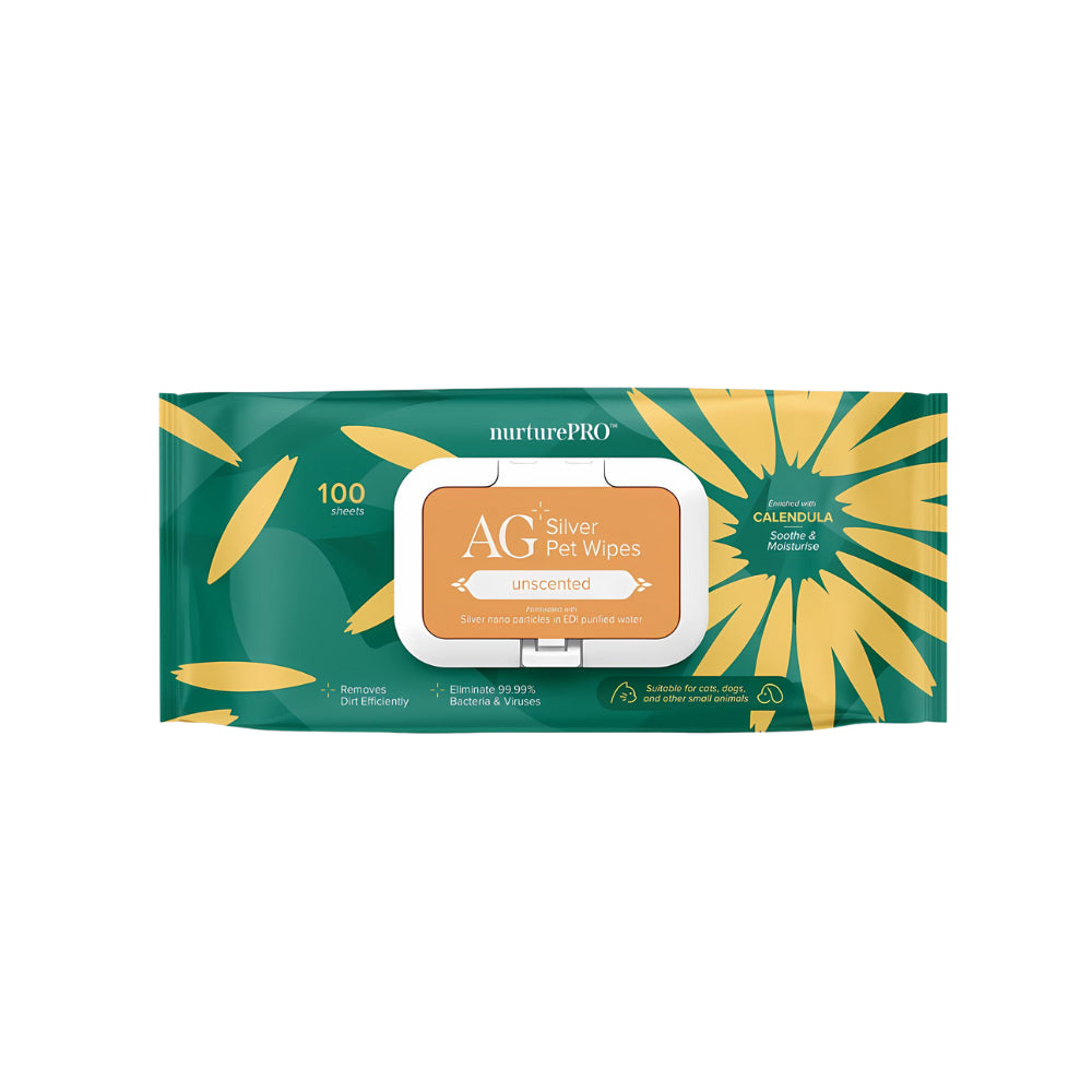 Nurturepro Ag+ Silver Pet Wet Wipes- 100 Sheets