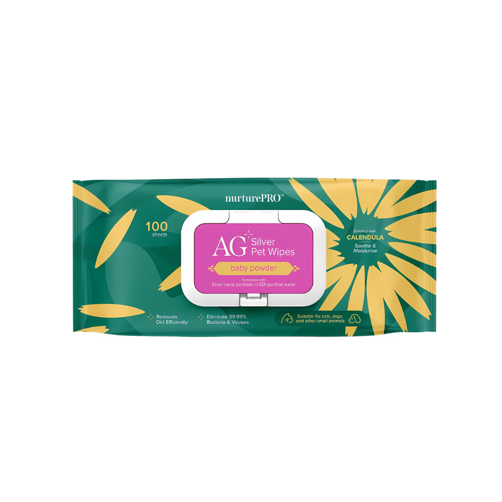 Nurturepro Ag+ Silver Pet Wet Wipes- 100 Sheets