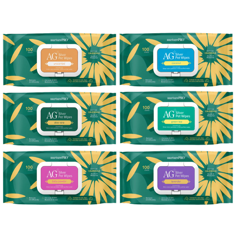 Nurturepro Ag+ Silver Pet Wet Wipes- 100 Sheets