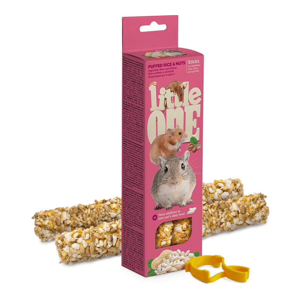 Little One - Sticks For Hamsters, Rats, Mice And Gerbils With Puffed Rice And Nuts
