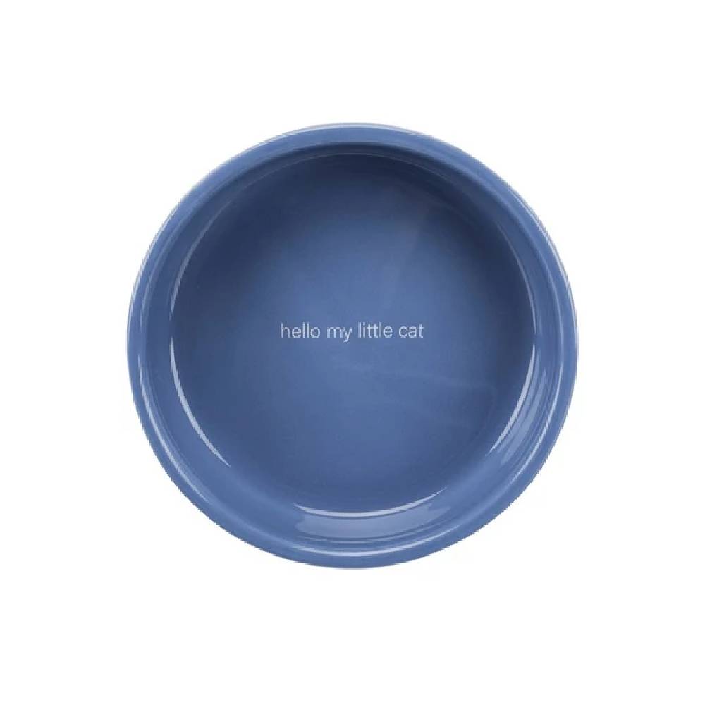 Trixie - Ceramic Blue & Cream Cat Bowl for Short-Nosed Breeds - 300ml