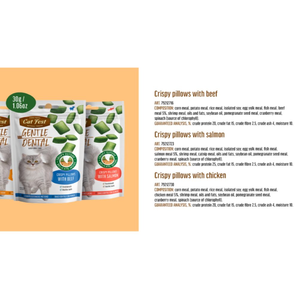 Cat Fest - Dental Treats For Cats Crispy Pillows -30g