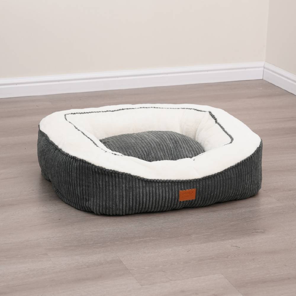 Catry - Pet Cushions With Soft Plush And Fabric - Black