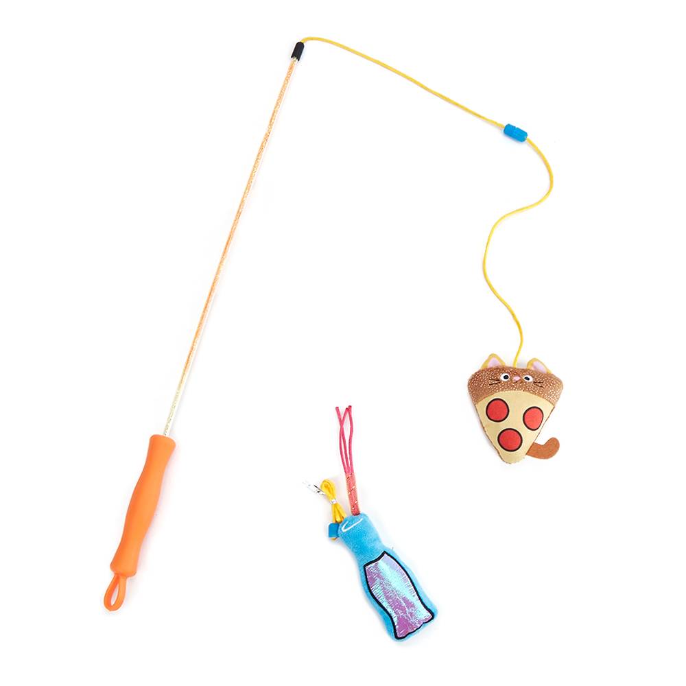 FOFOS Replaceable Cat Wand Toy – Interactive Feather Wand for Cats