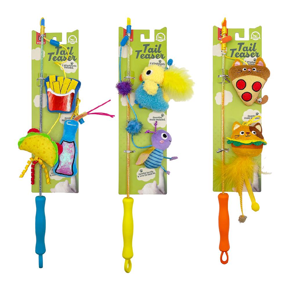 FOFOS Replaceable Cat Wand Toy – Interactive Feather Wand for Cats