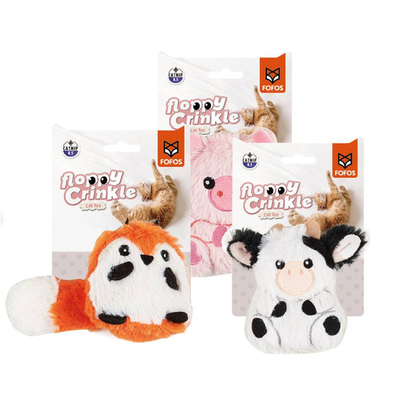 FOFOS - Floppy Crinkle Cat Toy with Catnip - Interactive Plush Toy for Cats