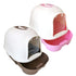 Semi-Automatic Hooded Cat Litter Box with Handle & Detachable Flip Lid | 53x41x41 cm