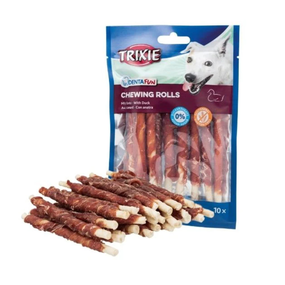 Trixie Denta Fun Duck Chewing Rolls Dog Chew - 240G