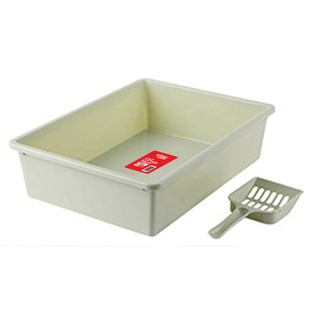 Urban Pets Cat Litter Tray with Scoop - M Size, 38 x 28 x 10 cm
