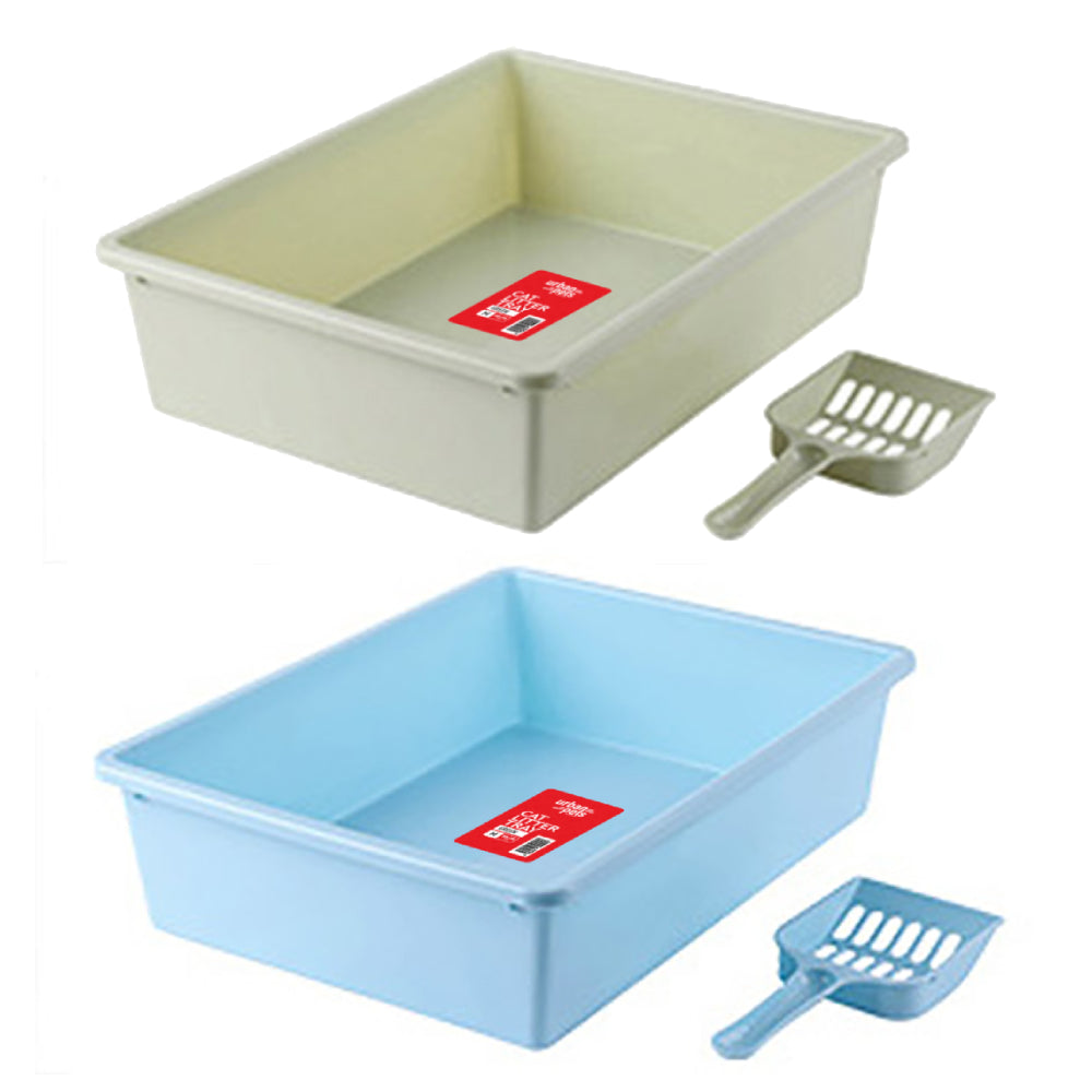 Urban Pets - Cat Litter Tray with Scoop - M Size, 38 x 28 x 10 cm