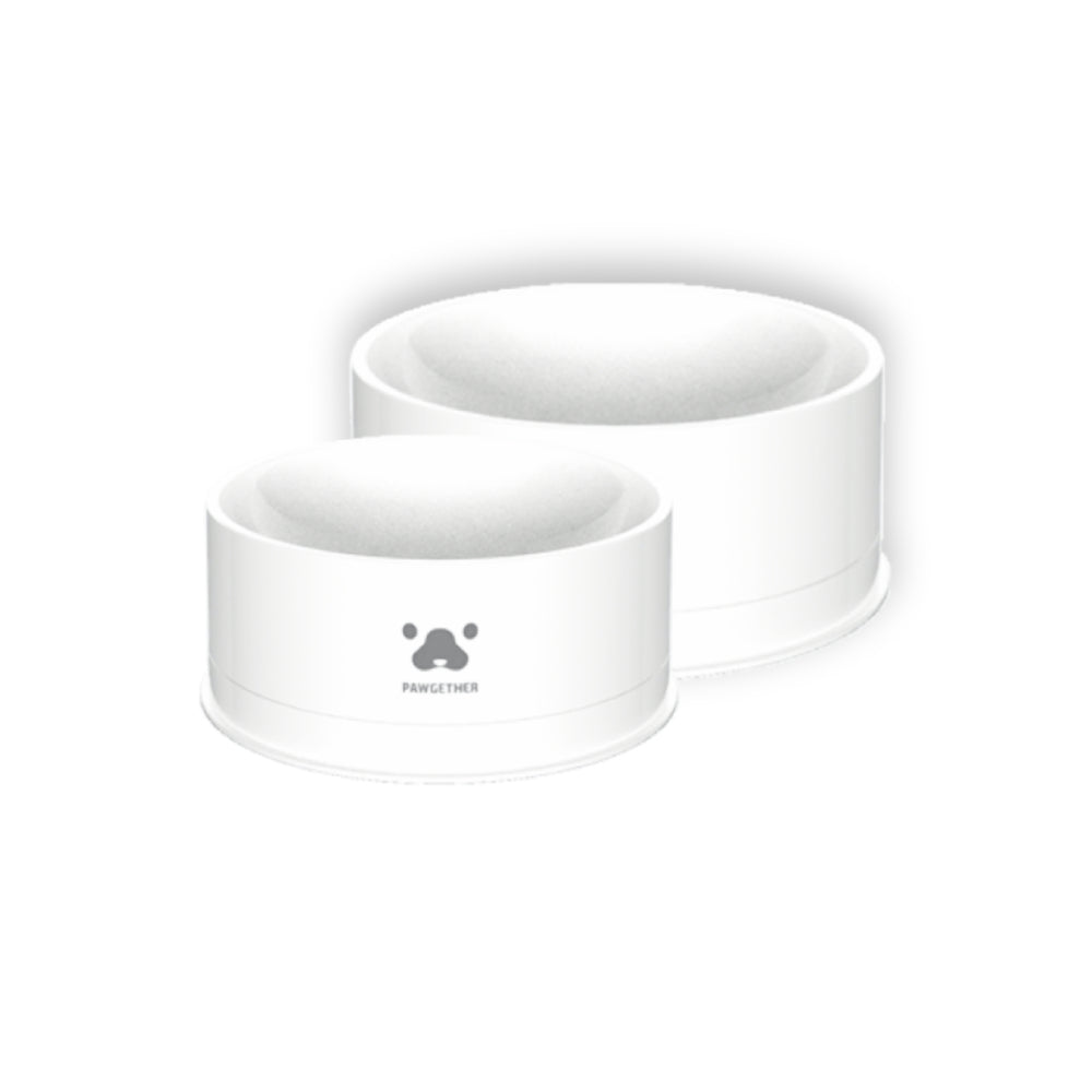 Pawgether - 2 in 1 Plastic Pet Bowl White