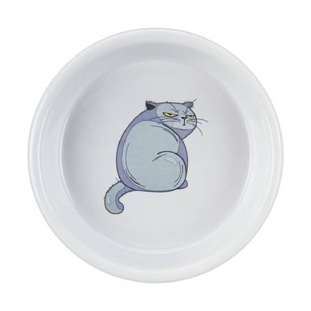 Trixie - Ceramic Bowl with Motif- Grey