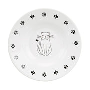 Trixie - Ceramic Bowl Paw Print for Short-Nose Cat Breeds - White