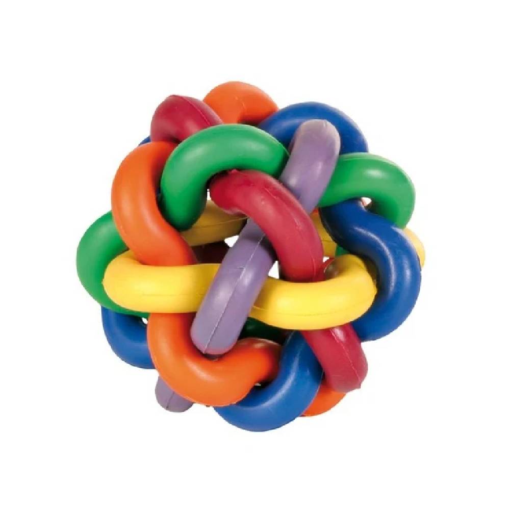 Trixie - Colourful Knotted Rubber Ball Toy - Multicolor