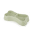 Pets Club - Bone Shape Plastic Double Bowl 24.5*13*3.5 Cm - Green