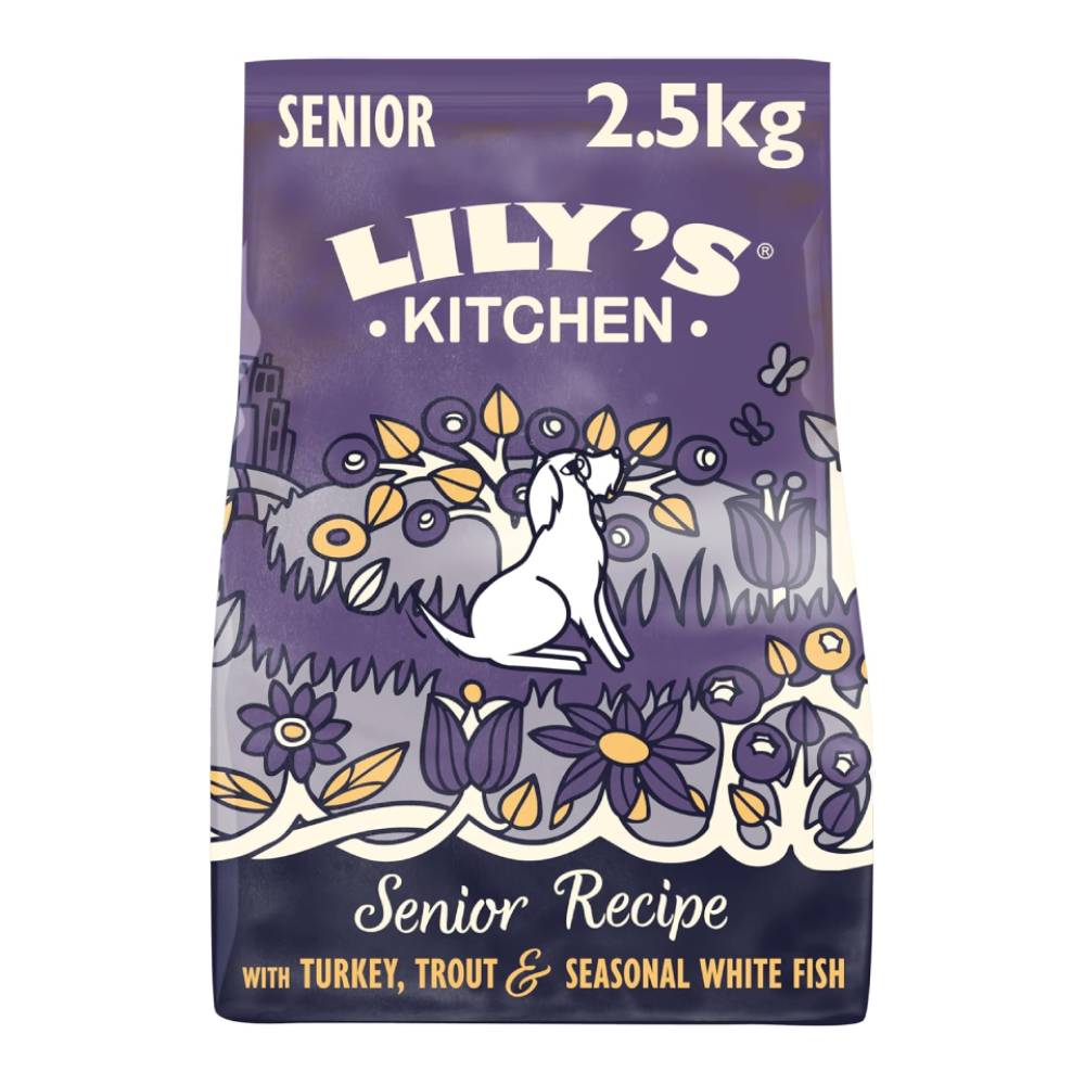 Lily's Kitchen - Adult 8+ Senior Recipe Turkey, Trout and Seasonal White Fish Dry Dog Food 2.5kg