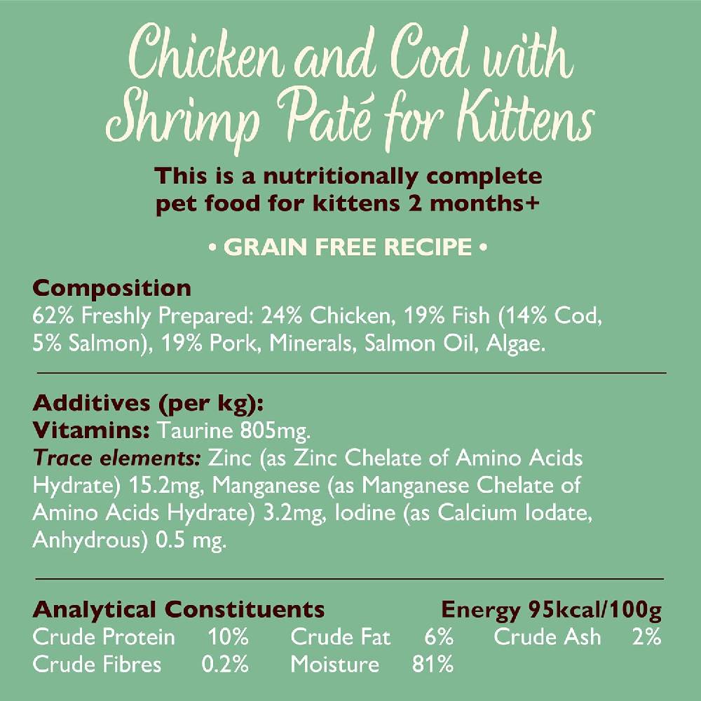 Lily's Kitchen - Chicken Cod & Salmon Paté Kitten Wet Food (85g)