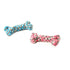 Duvo - Knotted Cotton Bone - 8cm Per pc. (Blue/Pink)