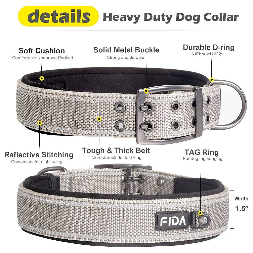 Fida - Heavy Duty Dog Collar- Medium