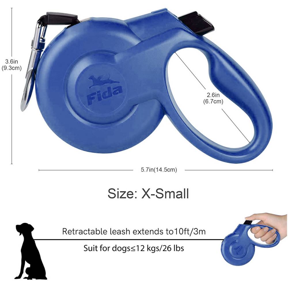 Fida - Retractable Dog Leash Heavy Duty - Blue