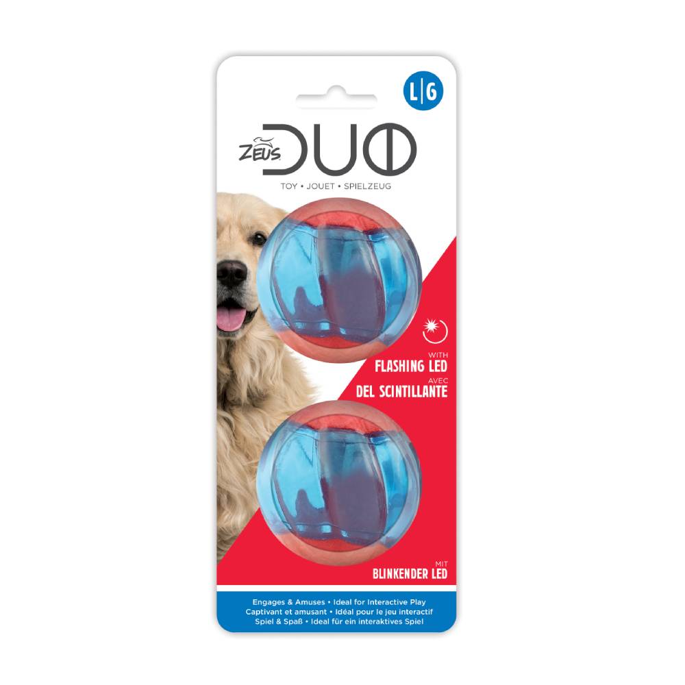 Zeus - Duo Ball, 6.3cm with LED, 2pk