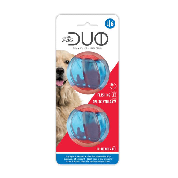 Zeus - Duo Ball, 6.3cm with LED, 2pk