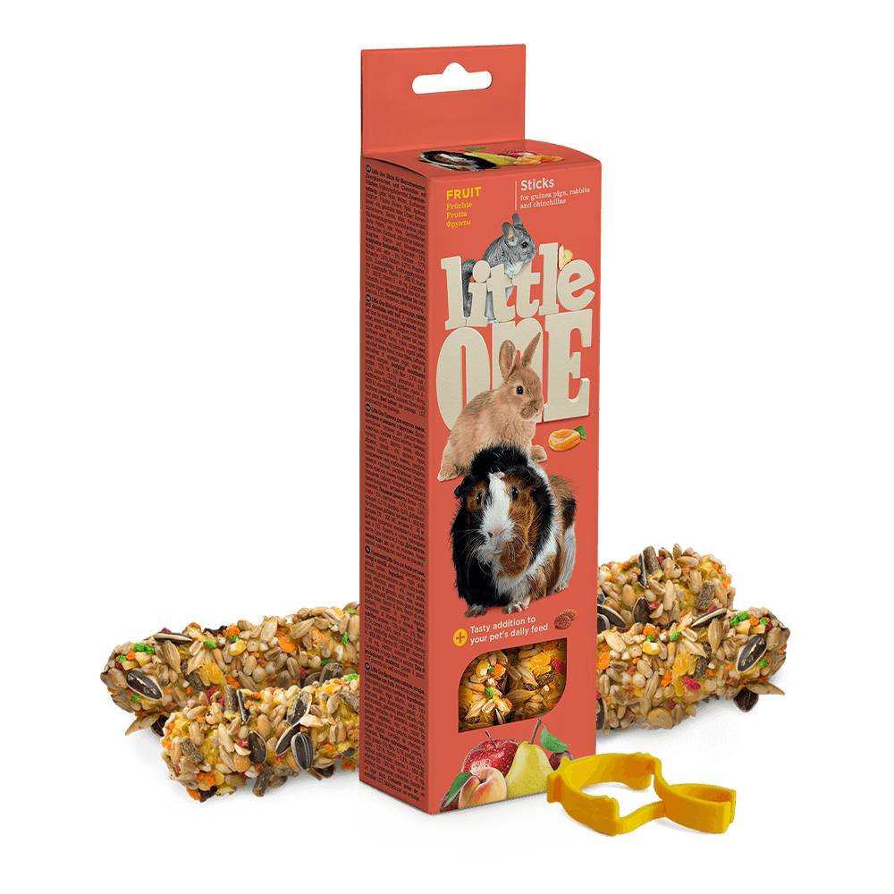 Little One - Sticks For Guinea Pigs, Rabbits And Chinchillas With Fruit - 2 X 60G